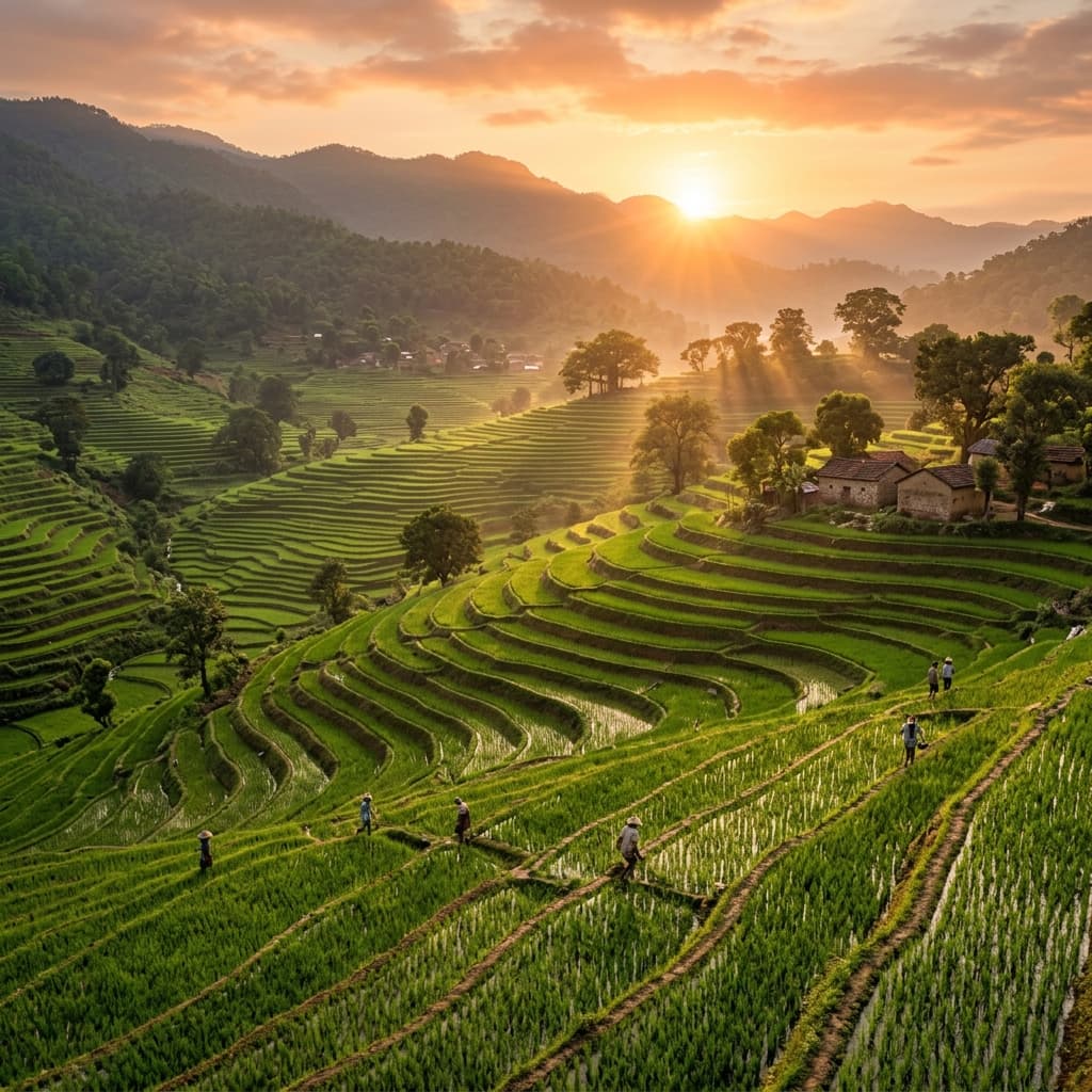 Bihar Green Rice Fields